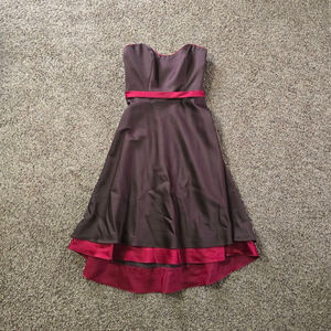 Women's Alfred Angelo Brown Burgandy Strapless Dress Size 6